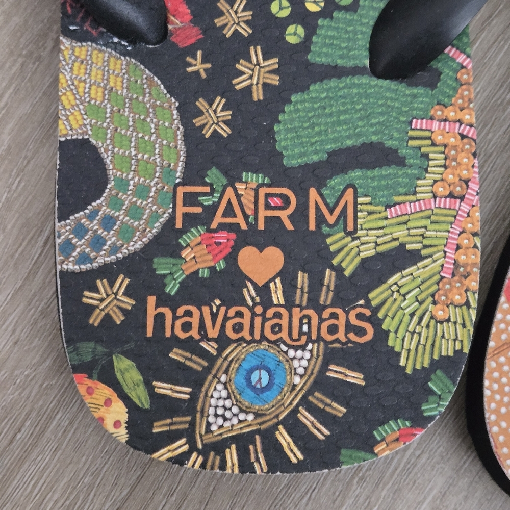 Havaianas X Farm Rio Tropical Dia De Sol Sandals Flip Flops - Picture 4 of 10